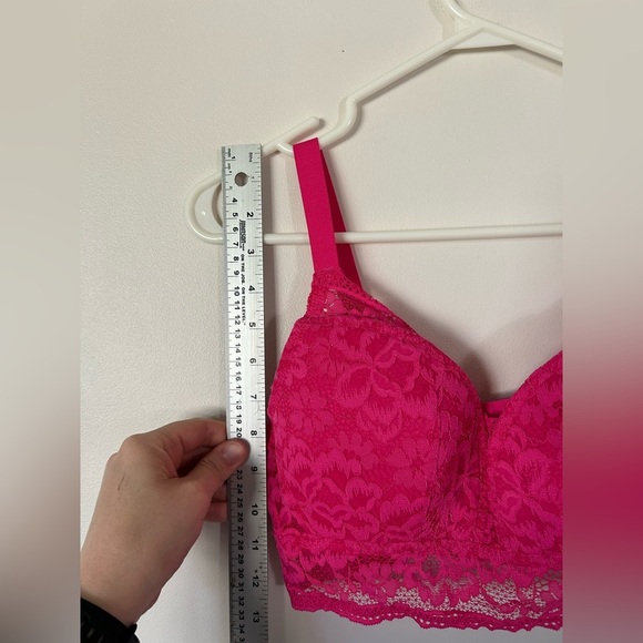 Knix Wireless Lace Bustier Size L Shocking Pink - Picture 6 of 7